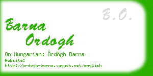 barna ordogh business card